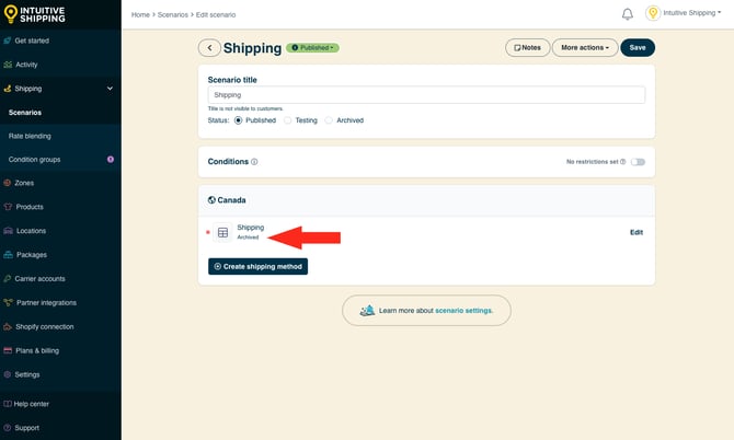 IS - Scenarios - Shipping Method Archived