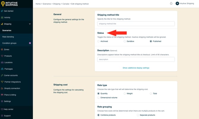 IS - Shipping Method - Status-2