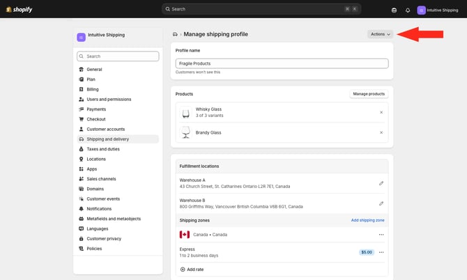 IS - Shopify - Custom Profile Action Menu