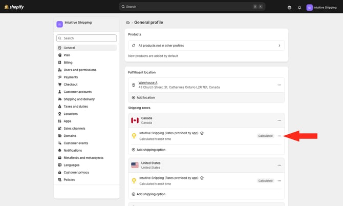 IS - Shopify - Edit IS Rates Canada