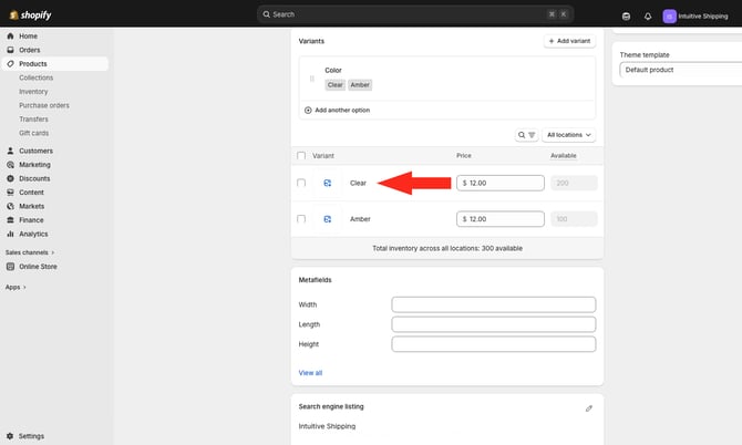 IS - Shopify - Edit Variant Settings