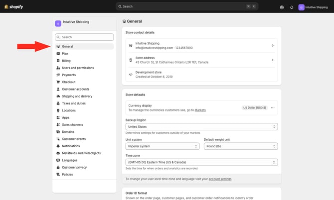 IS - Shopify - General Menu