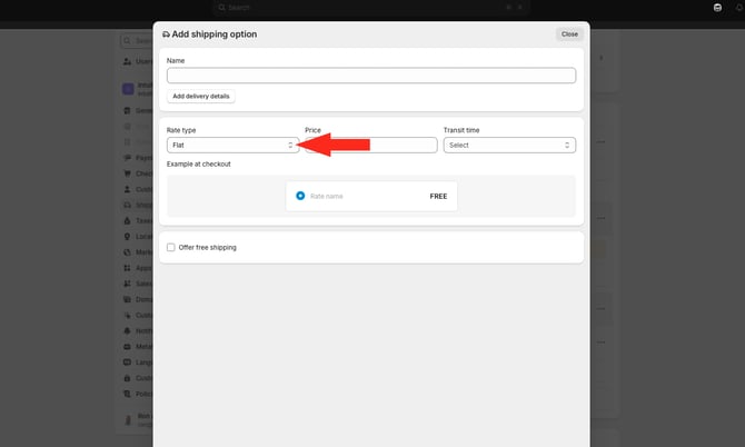 IS - Shopify - Rate Type