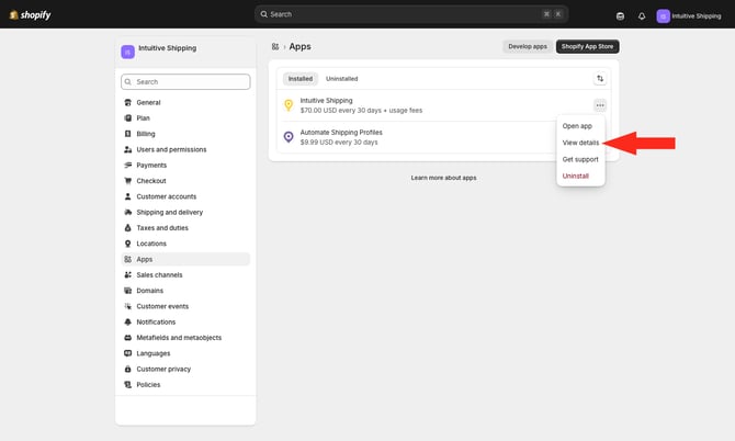 IS - Shopify - View Intuitive Shipping Details