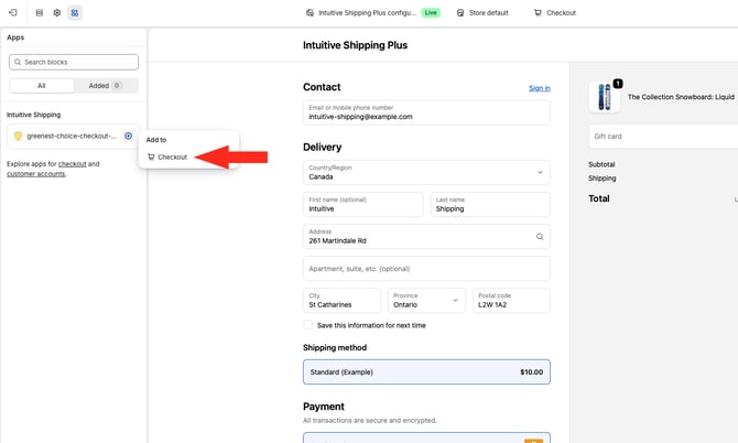 IS - Shopify Theme Editor - Add Greenest Choice Banner