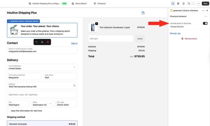 IS - Shopify Theme Editor - Include Banner in Shop Pay