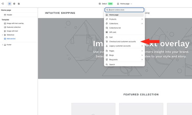 IS - Shopify Theme Editor - Page Dropdown