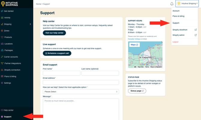 IS - Support - Support Menu