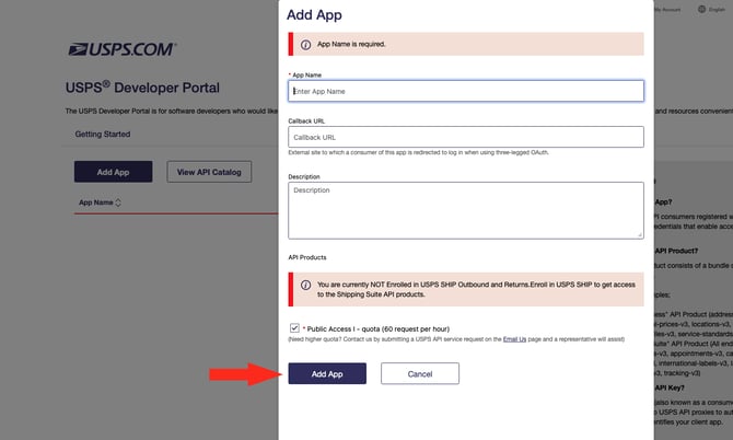 IS - USPS - Add App Form