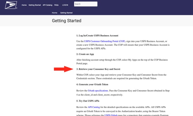 IS - USPS - Getting Started Steps 1-3