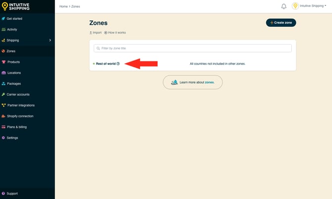 IS - Zones - Rest of World