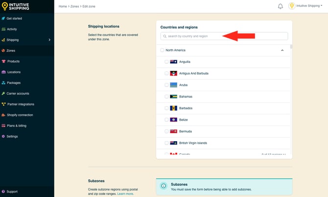 IS - Zones - Search Country