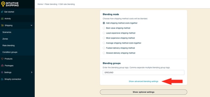 IS HS Advanced Rate Blending - Advanced Blending Settings Ground