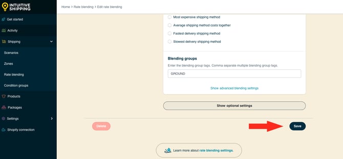 IS HS Advanced Rate Blending - Save Button Ground