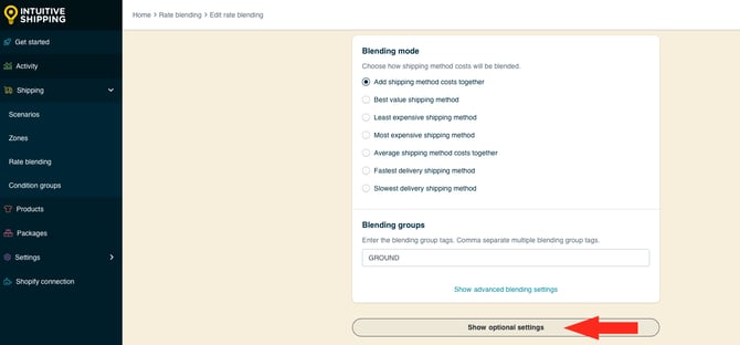 IS HS Advanced Rate Blending - Show Optional Settings Ground