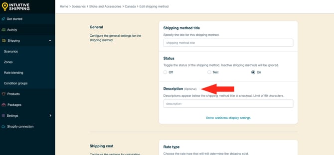 IS HS Blended Flat Shipping Method - Edit Description