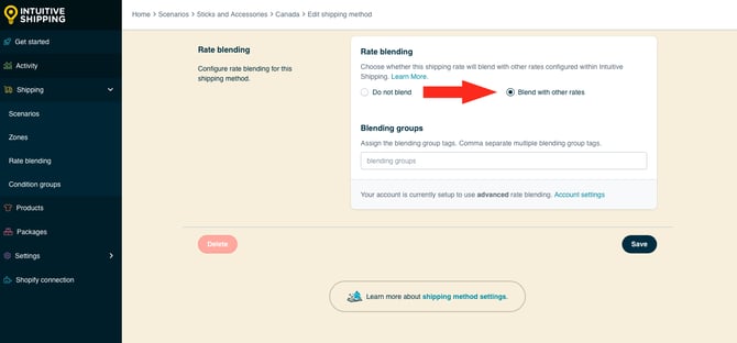 IS HS Blended Flat Shipping Method - Rate Blending - Blend With Other Rates