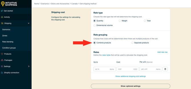 IS HS Blended Flat Shipping Method - Rate Grouping Combine Products