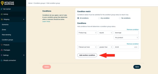 IS HS Condition Groups - Add Third Condition - With Product Tag Beverage Filtered Total 25