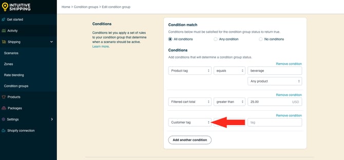IS HS Condition Groups - Add Third Condition Type Customer Tag