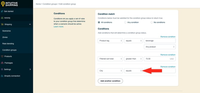 IS HS Condition Groups - Beverage Over 75 Dallas -  Third Condition City Equals