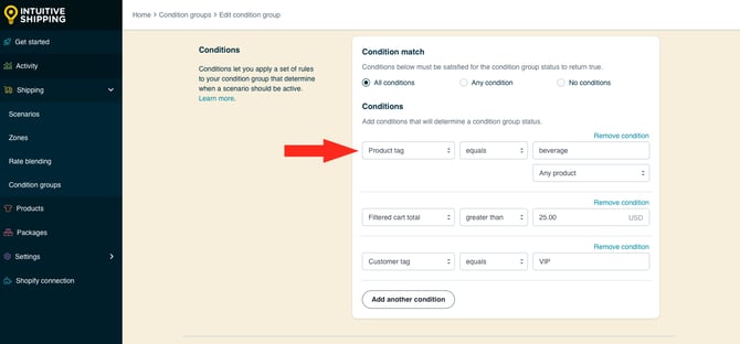 IS HS Condition Groups - Beverage Over 75 Dallas - Leave First Condition