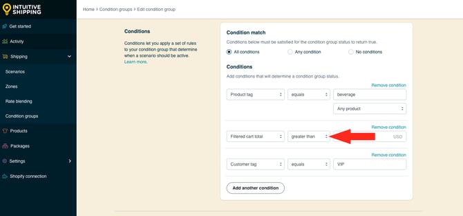 IS HS Condition Groups - Beverage Over 75 Dallas - Second Condition Filtered Total Greater Than