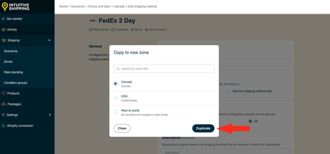 IS HS FedEx 2 Day Shipping - Copy To Zone Canada Duplicate Button