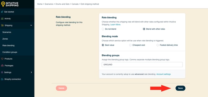 IS HS FedEx Ground Shipping - Save Button