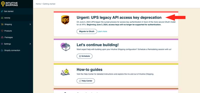 IS HS Get Started - UPS Migration Card