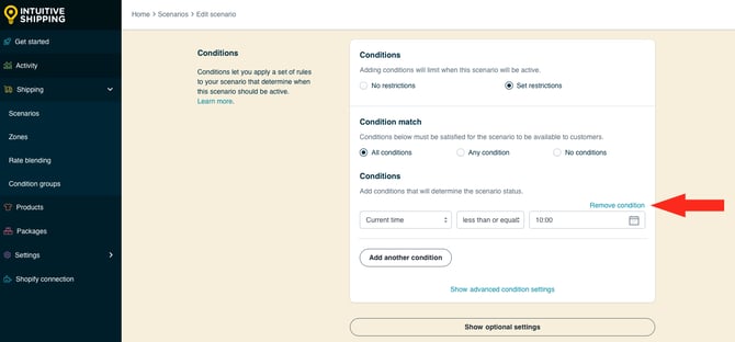 IS HS Next Day Delivery Shipping Method - Remove Current Time Condition
