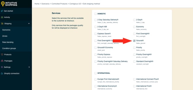 IS HS Parcel Service Shipping Methods - Domestic FedEx Ground