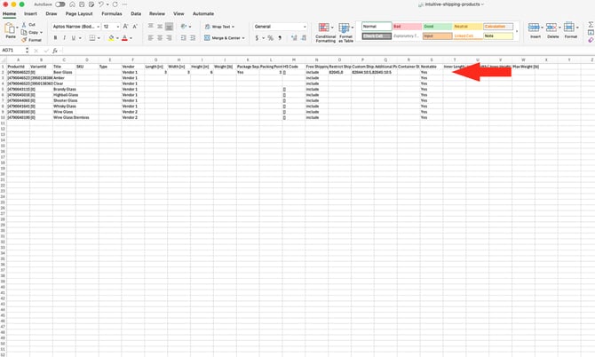 IS HS Products - CSV Products Sample