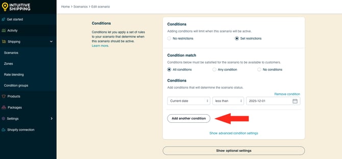 IS HS Scenario - Add Condition Type - Current Date with Less Than Dec 1