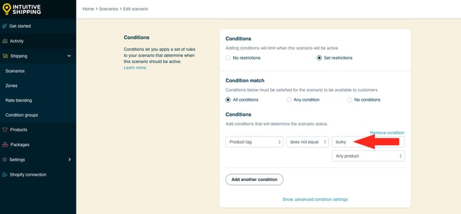 IS HS Scenario - Call For Quote Shipping  -  Product Tag Condition Does Not Equal Bulky