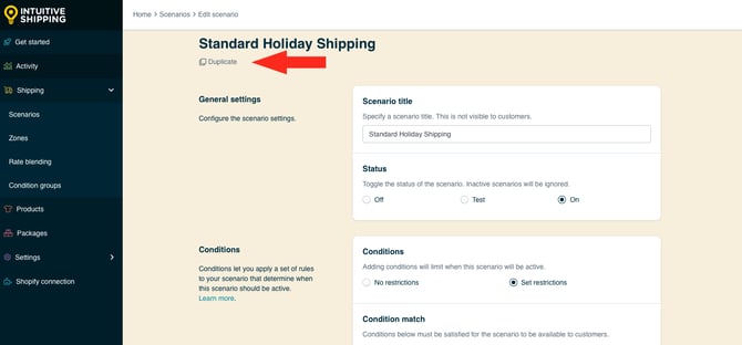 IS HS Scenario - Duplicate Standard Holiday Shipping Scenario
