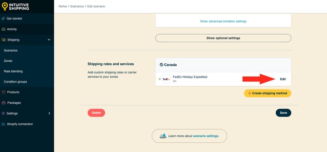 IS HS Scenario - Edit Expedited Holiday Shipping Method