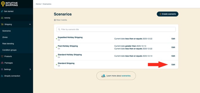 IS HS Scenario - Scenario List - Standard Scenario