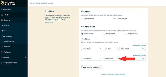 IS HS Scenarios - Add Condition - Current Date Greater Than Condition Logic with Less Than Dec 1