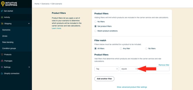 IS HS Scenarios - Beverage Free Shipping - Filter Logic Tag Equals