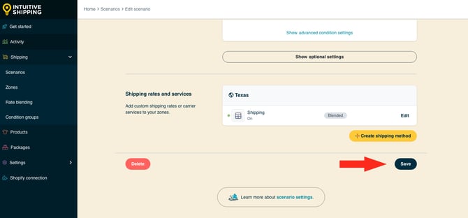 IS HS Scenarios - Beverage Paid Shipping - Save Button