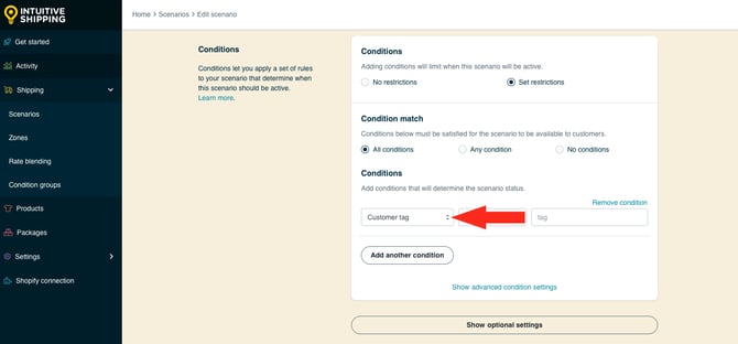 IS HS Scenarios - Condition Type Customer Tag