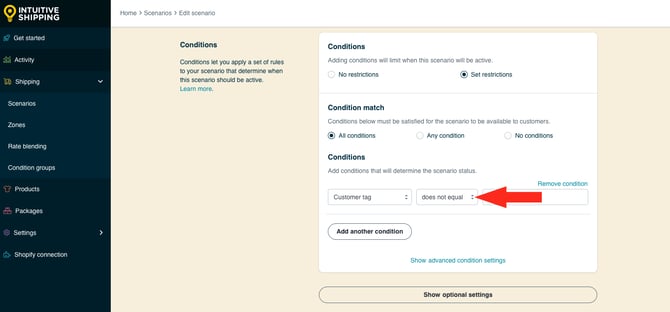 IS HS Scenarios - Customer Tag Does Not Equal