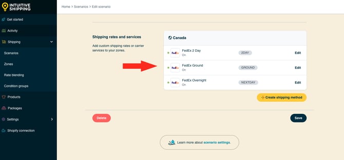 IS HS Scenarios - Drums - FedEx Shipping Method List