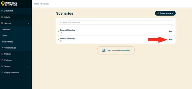 IS HS Scenarios - Holiday Shipping Edit