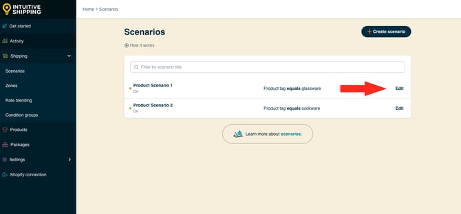 IS HS Scenarios - No Shipping Product Restricted - Edit First Scenario