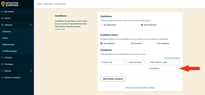 IS HS Scenarios - Priority Scenarios -  Condition Value Product Tags Small Med Large