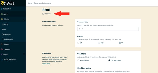 IS HS Scenarios - Retail - Duplicate Button