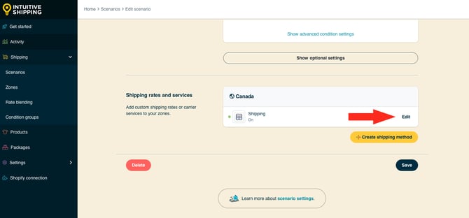 IS HS Scenarios - Wholesale - Edit Shipping Method
