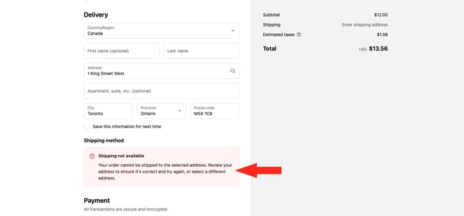 IS HS Shopify - Shipping Not Available Default